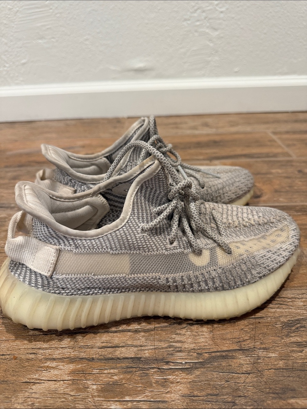 Yeezy Kids Sneakers in Light Gray and Cream